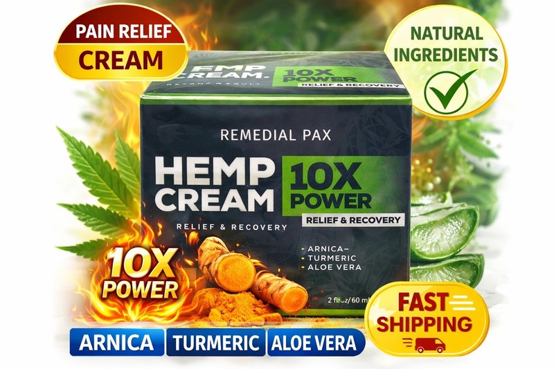 Hemp Cream Relief 10X Power Arnica Turmeric Aloe Natural Recovery Cream 2oz