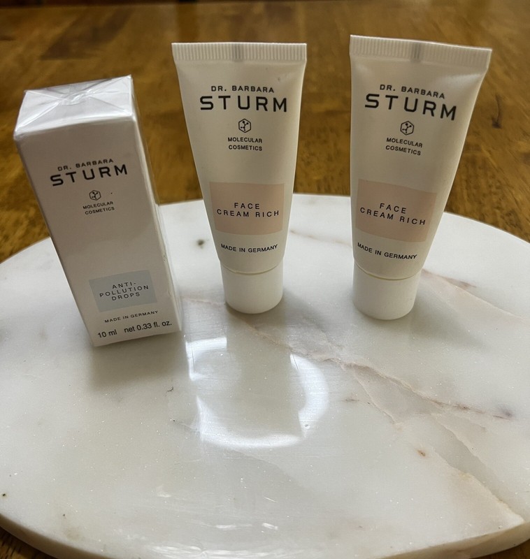(Set Of 3) 2 Dr Barbara Sturm Face Cream Rich 0.67 oz / 1 Anti-Pollution Drops