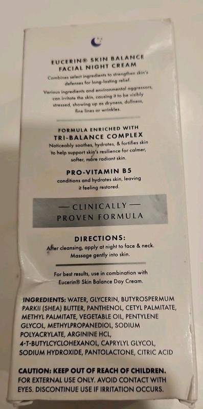 NEW Eucerin Face Skin Balance Facial Night Cream 1.7 oz 48g gallery