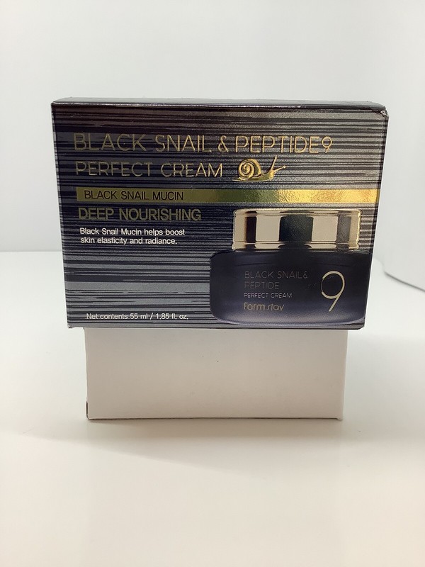 FARMSTAY BLACK SNAIL&PEPTIDE 9 PERFECT CREAM DEEP NOURISHING 1.85FLOZ KOREAN
