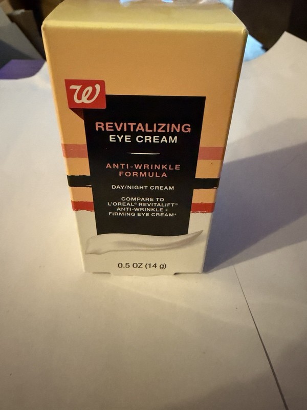 Walgreens Revitalizing Eye Cream, an anti-wrinkle day/night cream. .5oz (2/9)
