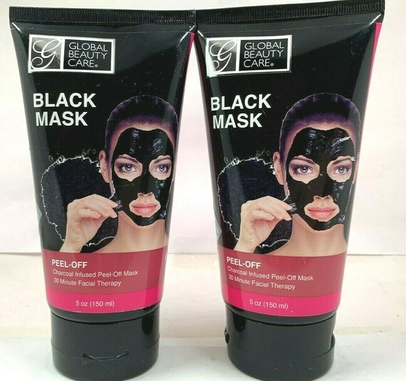Lot 2 x Global Beauty Care Black Mask: Charcoal Peel-Off Mask 5 oz each