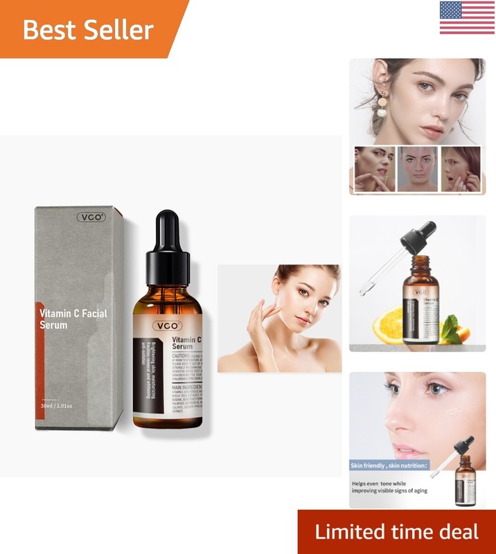 Vitamin C & E Facial Serum 30ml – Hydrating Vegan Antioxidant Formula