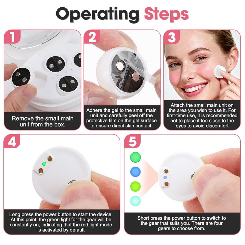 LED Microcurrent Red Light Therapy 2 in 1 Facial & Eye Beauty Massager Device gallery