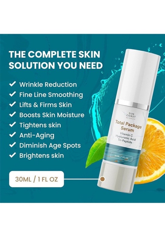 Coast Science Total Package Face Serum Vitamin C Hyaluronic Acid 1oz New- gallery