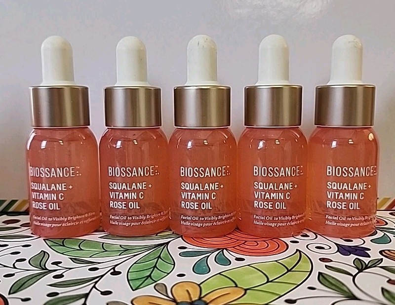 Biossance Squalane + Vitamin C Rose Oil-Travel Size (0.4 ounces)- PACK OF 5 NEW