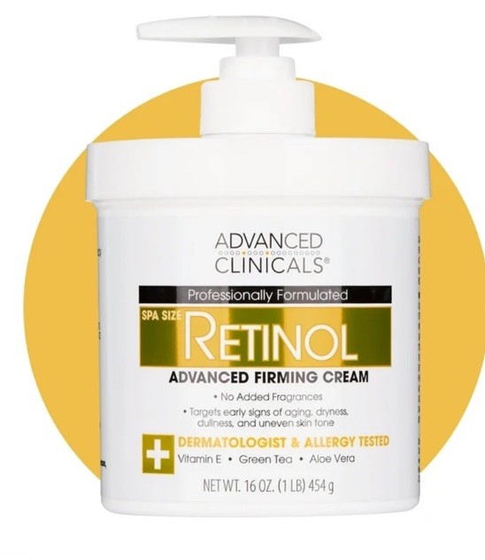 Advanced Clinicals Retinol Advanced Firming Cream Vitamin E 16 oz Spa Size