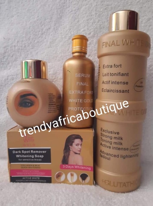 Original Final White Gold Body Lotion, Serum, Face Cream & Soap.