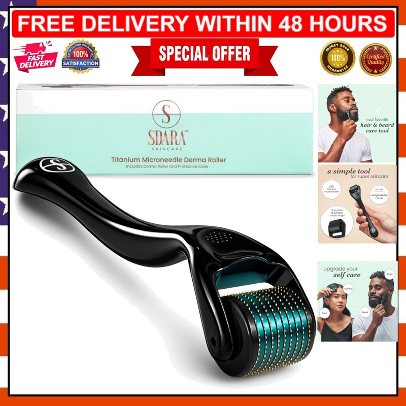 Titanium Derma Roller with Case for Men & Women – Microneedling Solution