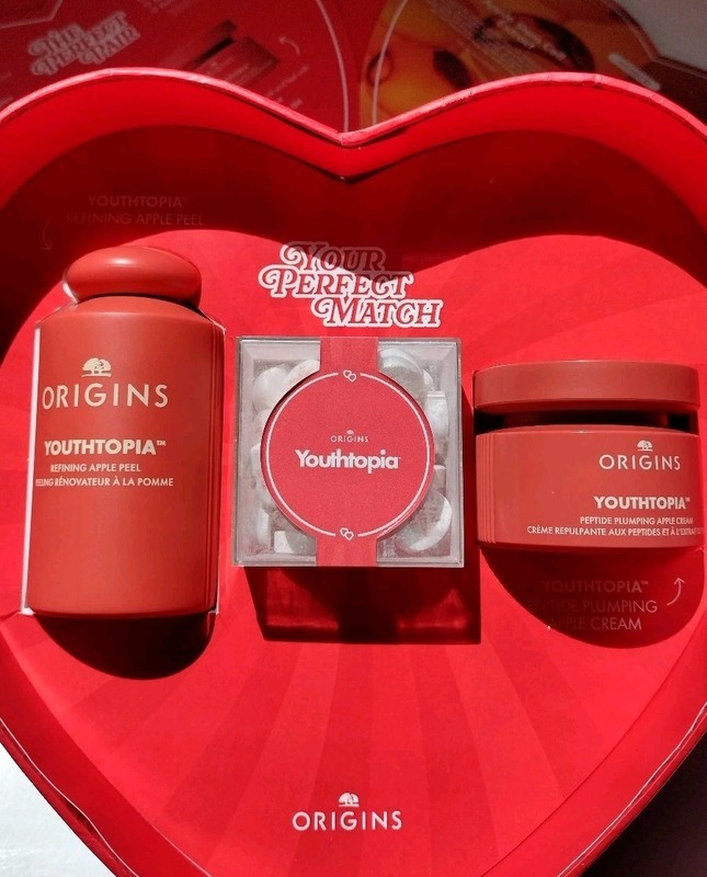 ORIGINS Youthtopia Gift Set Peptide Plumping Cream & Liquid Exfoliant Apple Peel