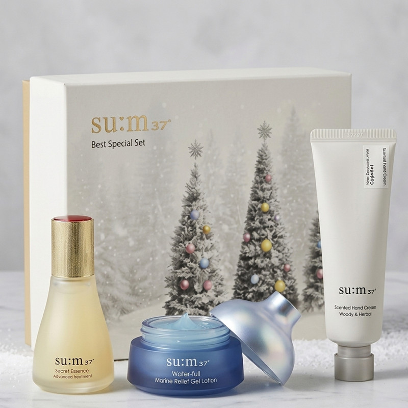 SU:M37 Essence & Water-full Marine Relief Gel Lotion Holiday Edition Set Gift