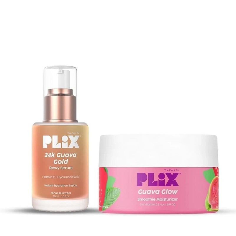 PLIX – 24k Guava Gold Lightweight Face Serum & Moisturizer Combo ( 30 ml + 50g )