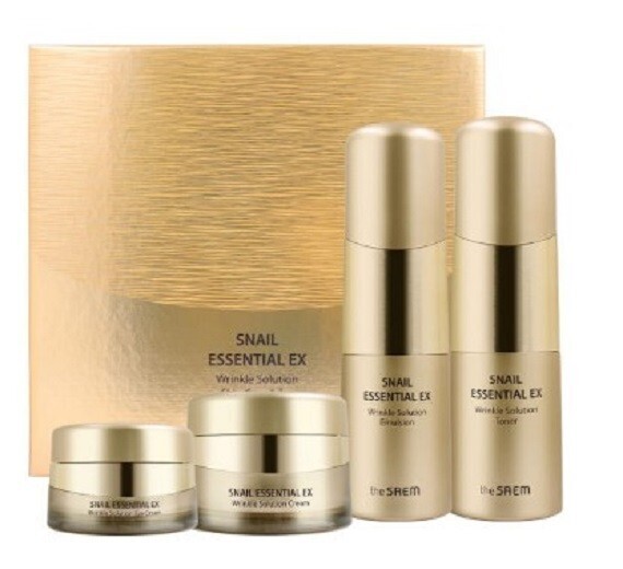 The Saem Snail Essential Ex Wrinkle Solution 3pcs set Skin Care Toner Emulsion