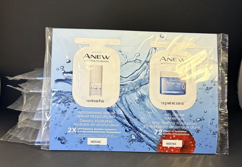 AVON Lot of 10 ANEW HYDRA FUSION Sample Replenishing Serum & Gel Cream *50*packs