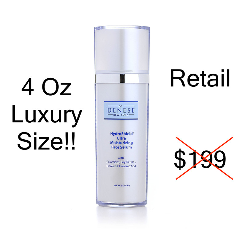 Dr. Denese HydroShield Ultra Moisturizing Face Serum 4 oz Luxury Size! **NIB**