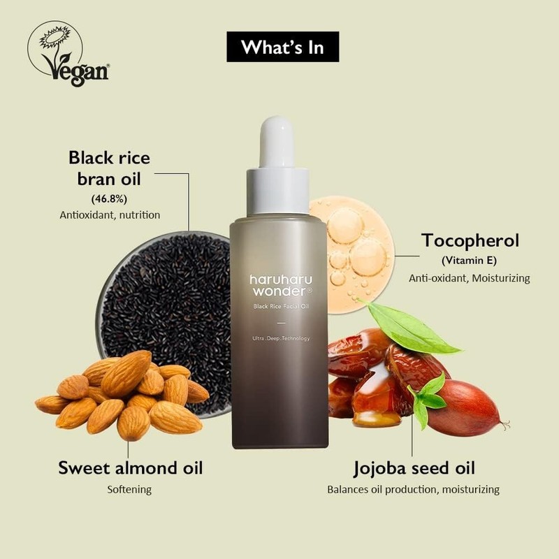 HARUHARU wonder Black Rice Facial Oil 1.01 fl oz (30ml), Moisturing & Soothing gallery