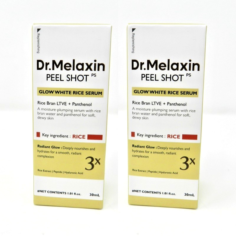 Dr. Melaxin Peel Shot Glow White Rice Serum 1.01 oz Exp 8/28 New 2 Pack Plumping