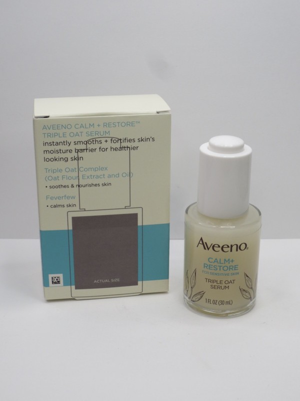 AVEENO CALM + RESTORE FOR SENSITIVE SKIN TRIPLE OAT SERUM 1 OZ BOXED *LOT OF 2* gallery