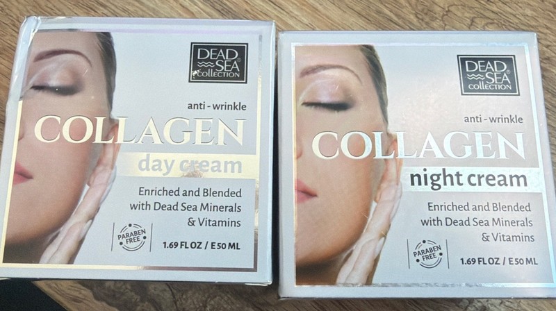 Dead Sea Collection COLLAGEN Anti-Wrinkle Day & Night Cream 1.69oz (2 Pack)