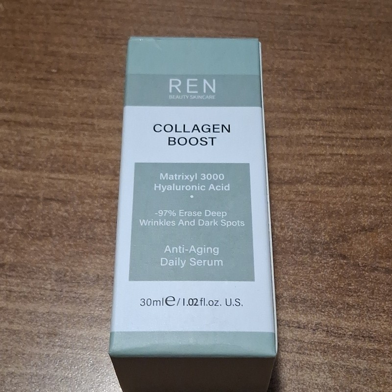 REN Collagen Boost Face Serum Matrixyl 3000 Hyaluronic Acid Anti-Aging 1.02oz