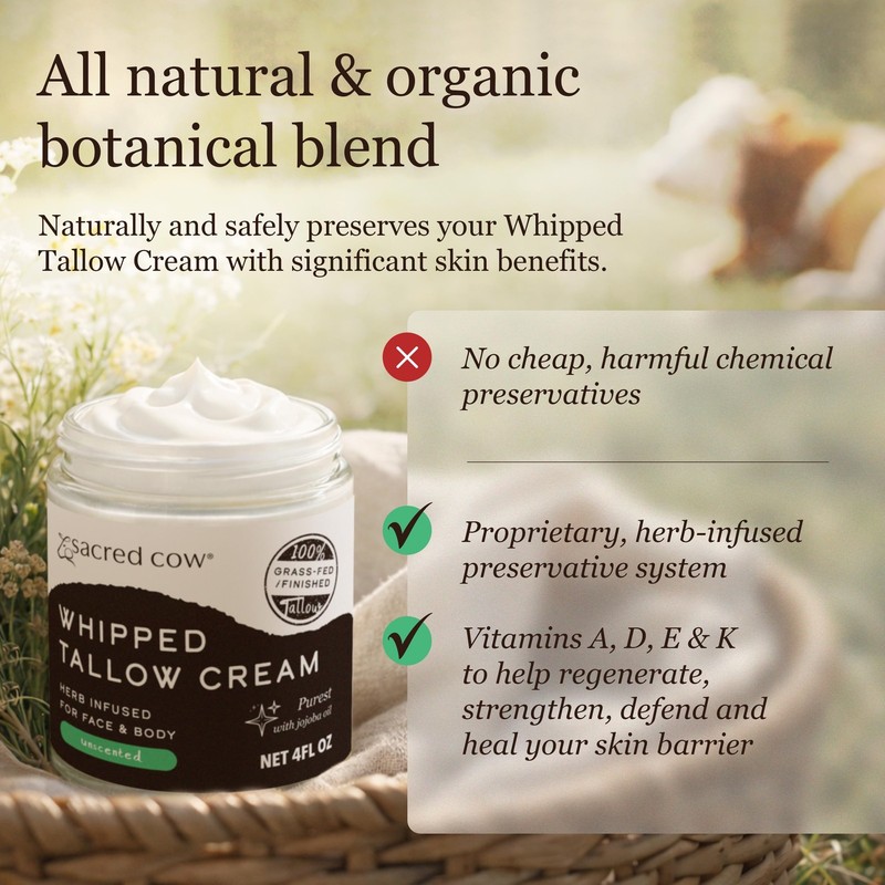 SACRED COW 100% Pure Organic Grass Fed Beef Tallow for Skin Care, Face Moistu... gallery