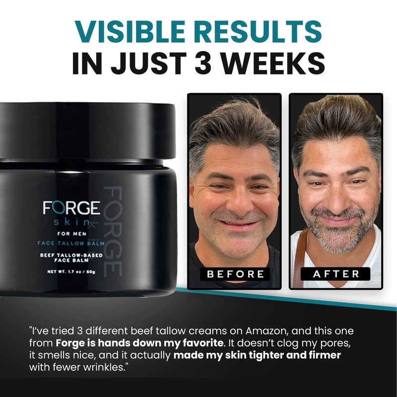 Forge Skin Men's Wrinkle Defense Beef Tallow Balm for Skin | Beef Tallow for ... gallery