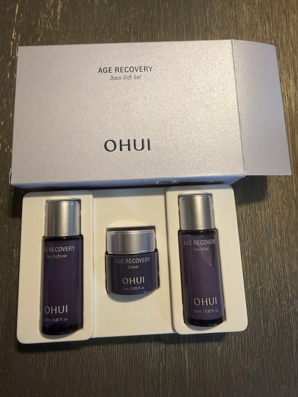 O HUI Age Recovery 3pcs Gift Set Anti Wrinkle Cream Emulsion Toner K-Beauty