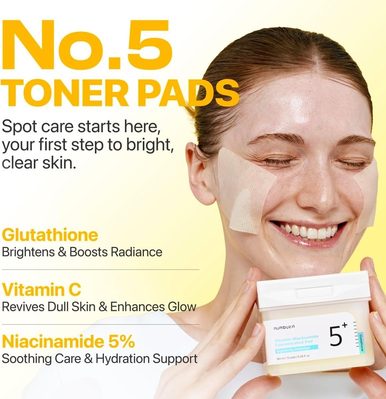 All-in-One Niacinamide & Glutathione Facial Pads for Every Skin Type - 70 Pads gallery
