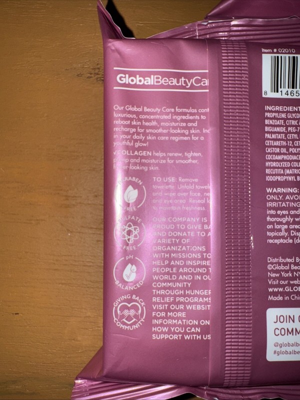 COLLAGEN Cleansing Cloths Face Wipes 3 Pack 25 Count Each 75 Total Global Beauty gallery