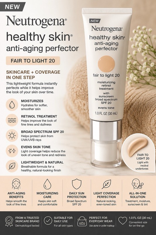 Neutrogena Healthy Skin Anti-Aging Perfector 1 fl oz # 20 Fair to Light New