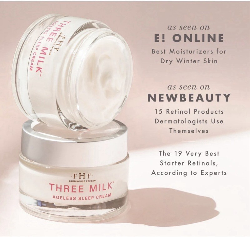 Three Milk Ageless Sleep Cream 1.7oz Hydrating Peptide FHF Organics & Naturals gallery
