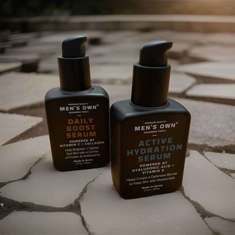 SwissCo Men’s Own Active Hydration and Daily Boost Serums 2 fl oz Made in Korea