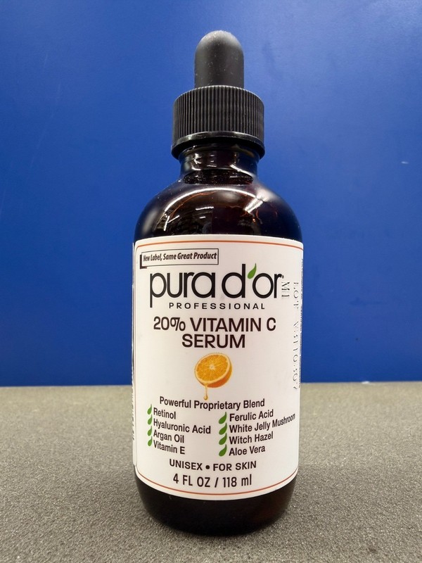 SEALED PURA D’OR Dor 20% Vitamin C Serum Professional Strength Anti-Aging, 4 OZ