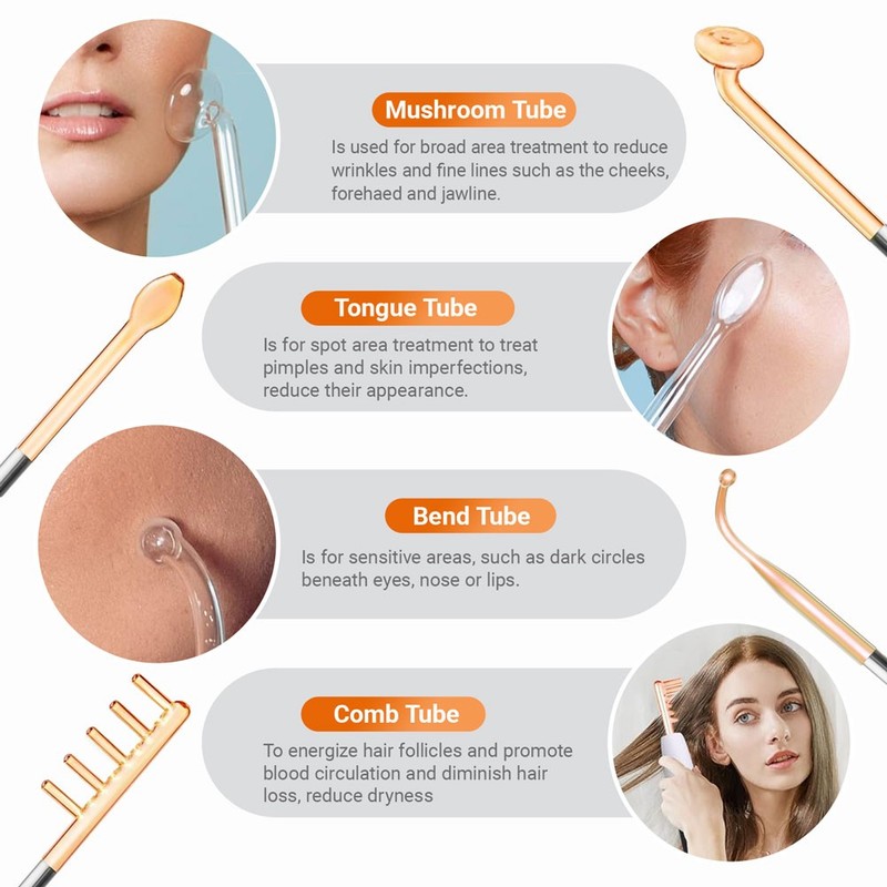 High Frequency Facial Skin Care Wand Machine Anti-aging Acne Hair Treatment Set gallery