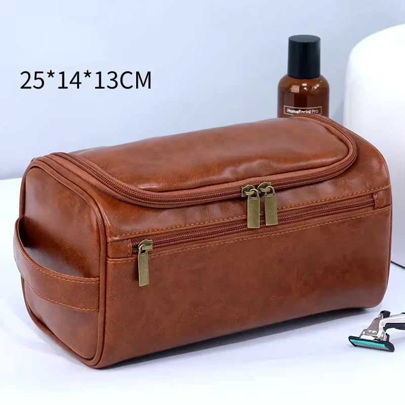 Leather Toiletry Bag for Men Women Dopp Kit Mens Hanging Toiletry Bag Travel gallery