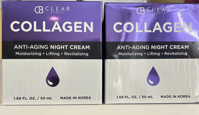 2X CB Clear Beauty Collagen Anti-Aging NIGHT Cream 1.69 FL