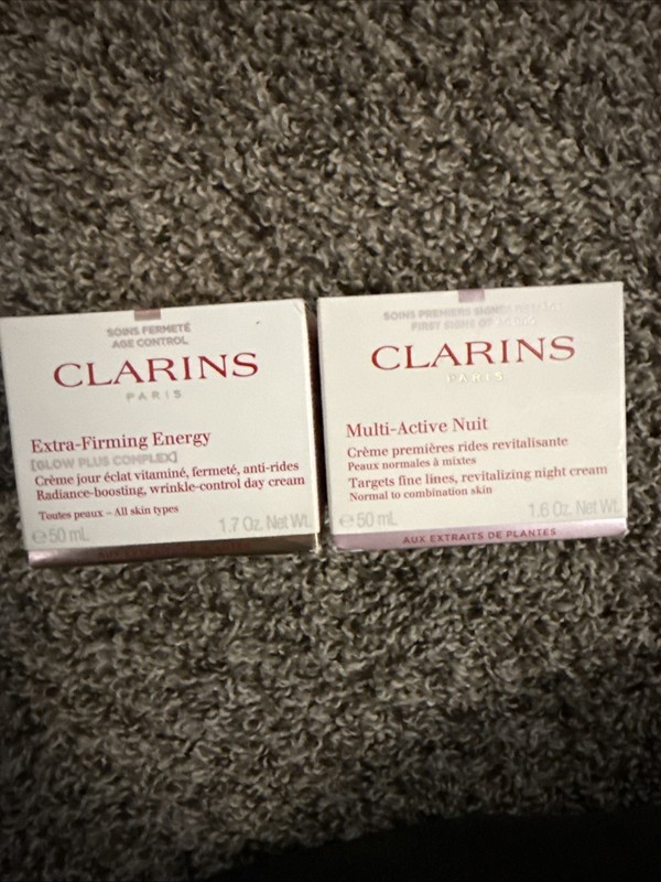 Clarins Paris Extra-Firming Energy Glow PlusComplex Day Cream &Multi-Active Nuit