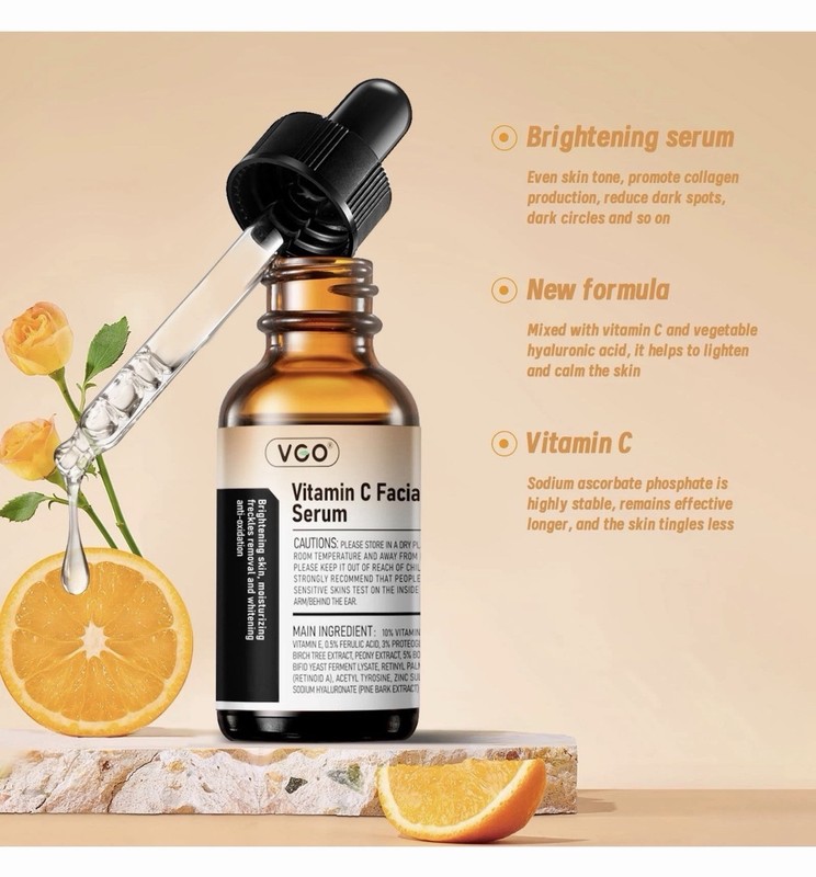 VGO Vitamin C Serum for Face, Vit C Anti Aging Serum with Hyaluronic Acid gallery
