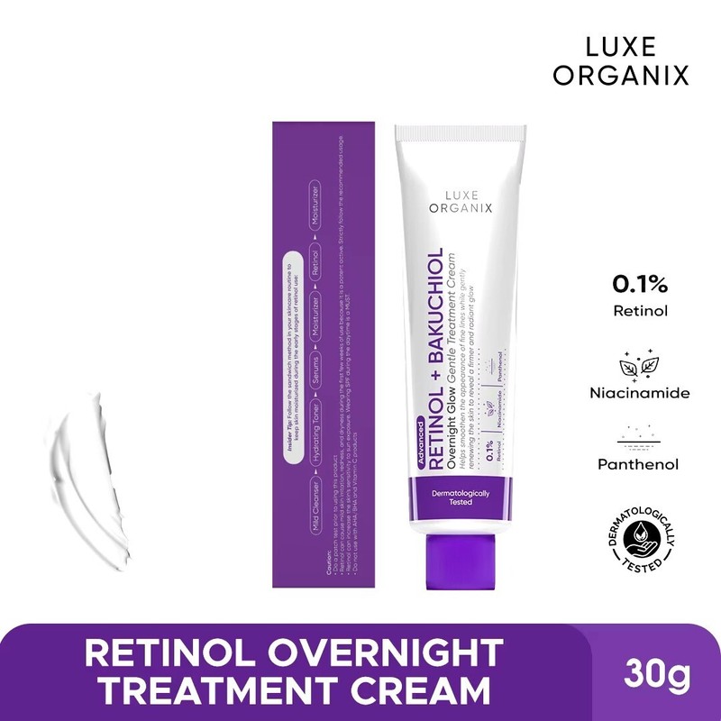 Luxe Organix Retinol+ Bakuchiol Overnight Glow Gentle Treatment Cream 30g gallery