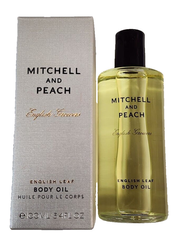 Mitchell and Peach English Growers Leaf Body Oil 3.4 fl oz Almond Vitamin E BNIB