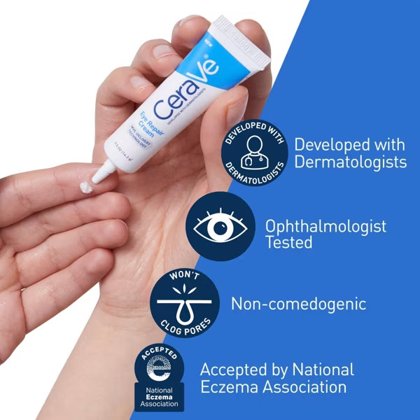 CeraVe Eye Repair Cream, Fragrance & Dye Free, 0.5oz gallery