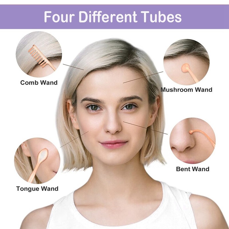 4-in-1 Portable High Frequency Facial Wand, Facial Device for Home Anti-Wrinkle gallery