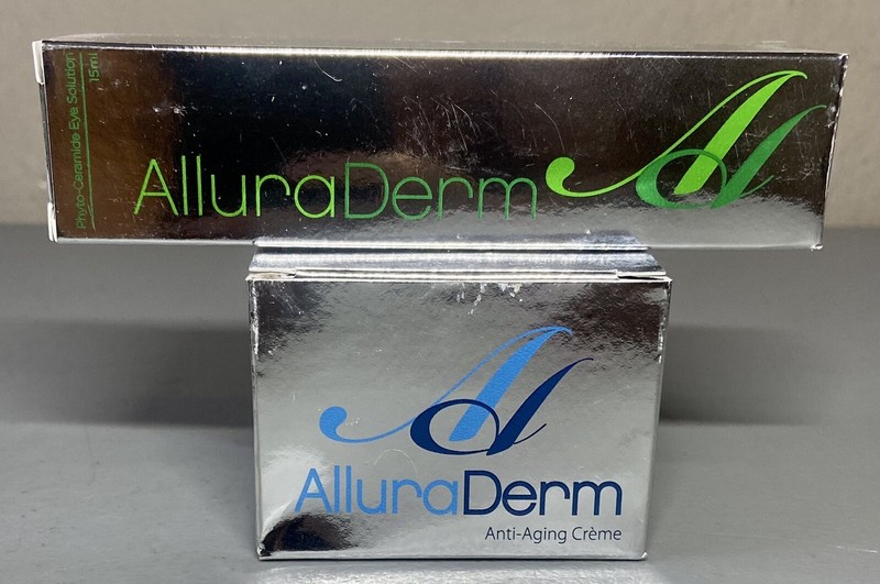 AlluraDerm Anti Aging Creme Collagen Retinol 30ml + Phyto-Ceramide Eye Serum NEW