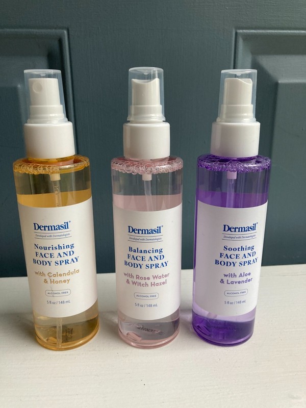 3 Dermasil Face and Body Sprays- Rose Water- Aloe Lavender-Calendula Honey NEW