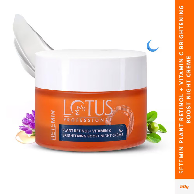 Lotus Retemin Plant Retinol & Vitamin C Brightening Boost Night Cream (50gm)