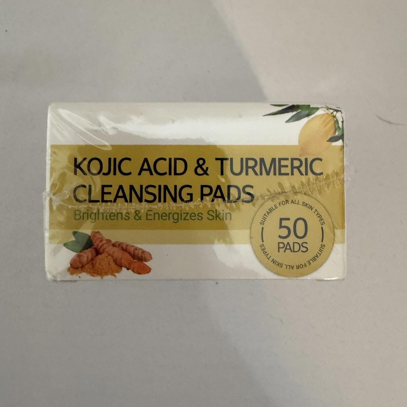 Turmeric and Kojic Acid Cleansing Pads 50 Pcs New & Sealed! Ships free.