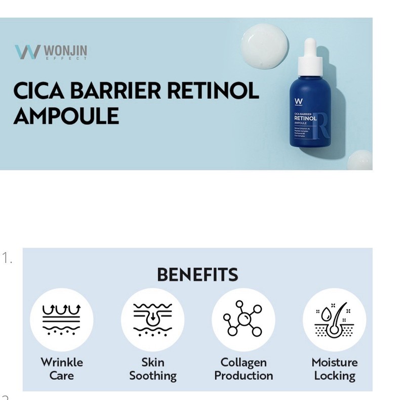 3x SEALED Wonjin Effect Cica Barrier RETINOL Ampoule 500 IU Peptide B5 Panthenol gallery