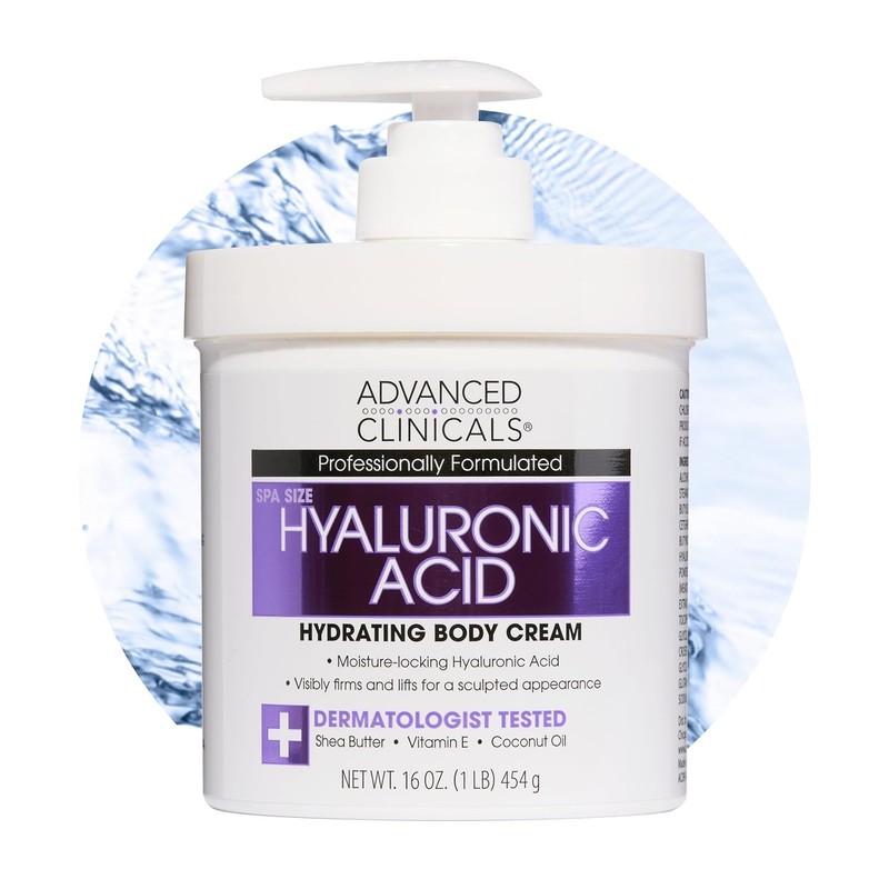 Advanced Clinicals Hyaluronic Acid Moisturizer Body Cream W/Vitamin E |…