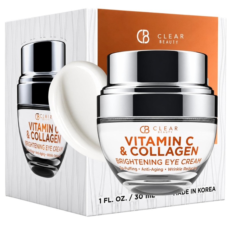 Vitamin C & Collagen Eye Cream – Dermatologist Tested, Anti Aging Korean Skin…