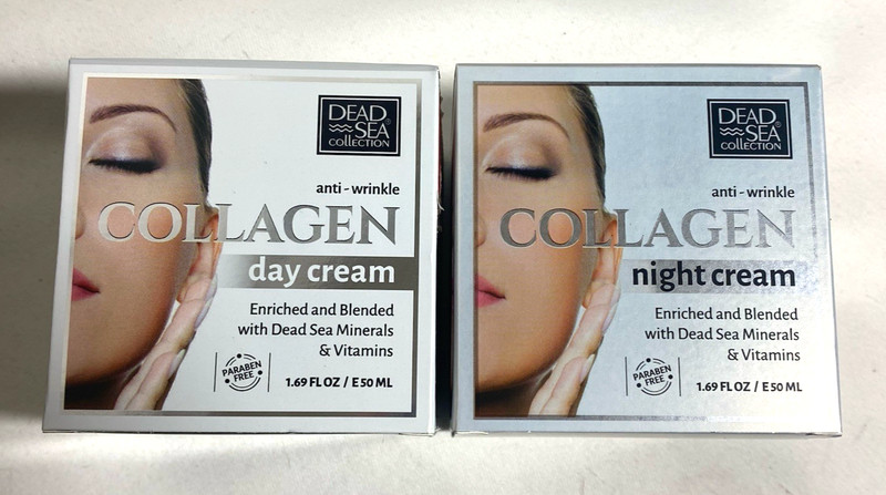 Dead Sea Collection Collagen Day and Night Cream 1.69 fl oz NEW